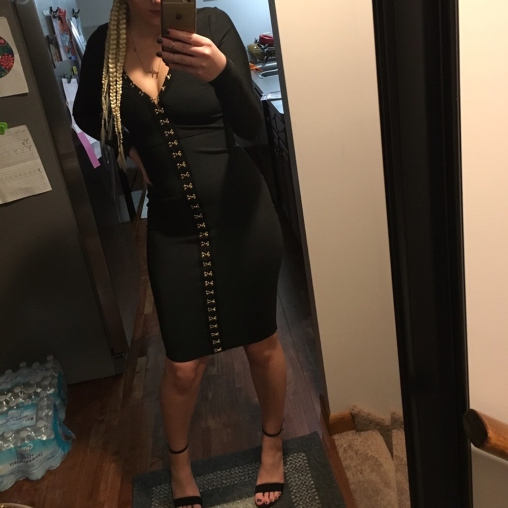 Misguided Gold Chain Midi Dress